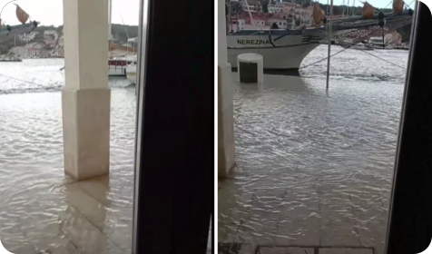 More se naglo podiglo i poplavilo rivu u Malom Lošinju - VIDEO-162282