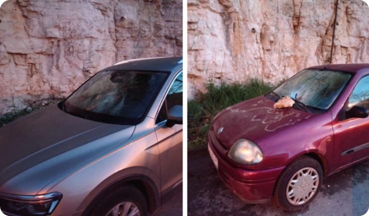 Oštećeni automobili ispod suda na Bulevaru: Kamenje namjerno bačeno na vozila?-150144