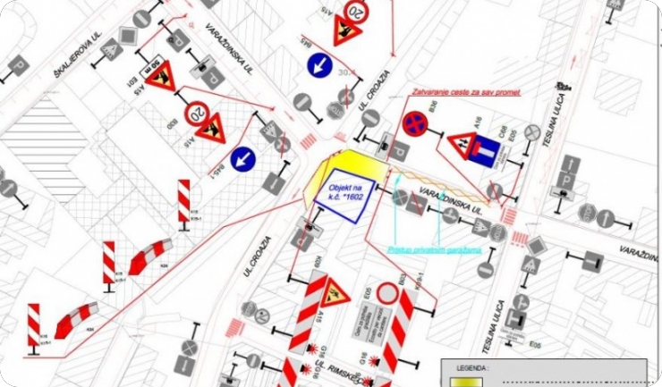 Uvođenje privremene regulacije prometa na raskrižju Varaždinske i Ulice Croazia-130718