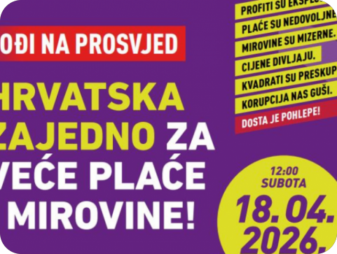 “Dosta je pohlepe” - u subotu u Zagrebu okupljanje za veće plaće i mirovine-159903