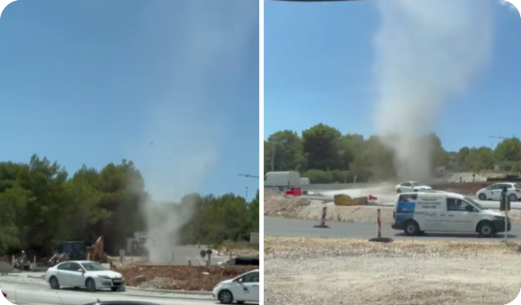 (VIDEO) Pijavica iznenadila vozače kod kružnog toka na skretanju za Vallelungu-162395