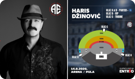 Haris Džinović sutra nastupa u pulskoj Areni!-162794