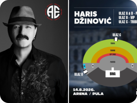 Haris Džinović sutra nastupa u pulskoj Areni!-162794