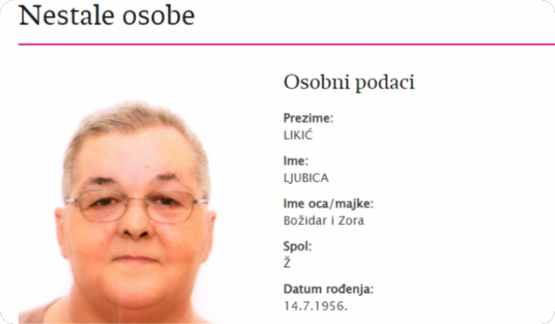 Policija traga za 67-godišnjom Ljubicom Likić iz Barbana-139371