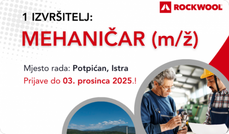 ROCKWOOL zapošljava radnika u održavanju - mehaničar-156331