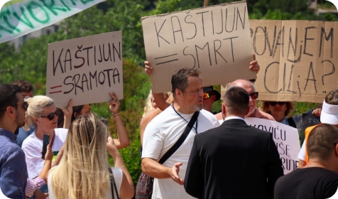Prosvjednici zbog Kaštijuna dočekali premijera Plenkovića na otvorenju Centra za starije osobe u Medulinu-161331