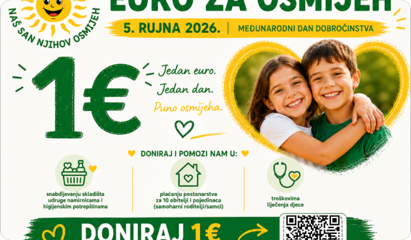 EURO ZA OSMIJEH: Jedan čovjek, jedan euro - zajedno do velikih rezultata-163254