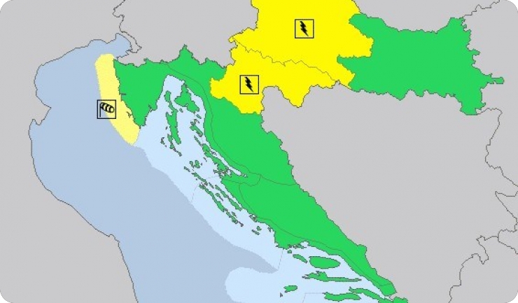 Žuto upozorenje Meteoalarma za područje zapadne Istre-108023