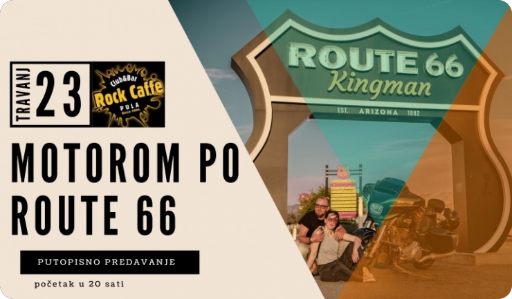 Iva Stoiljković i Loris Zupanc Harleyem prešli Route 66, putopisno predavanje u Rock Caffeu u Puli-160045