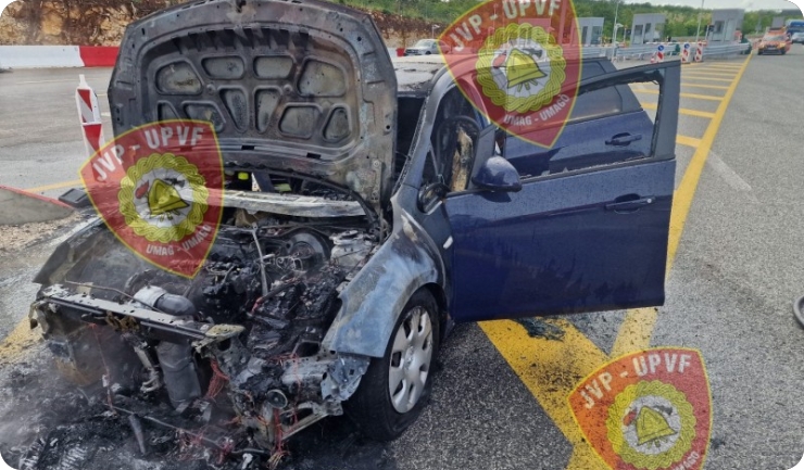 Požar automobila na Istarskom ipsilonu, u automobilu bili roditelji s djecom-144651