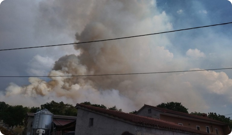 Požar na padinama Učke, koji je izbio zbog udara munje-129889