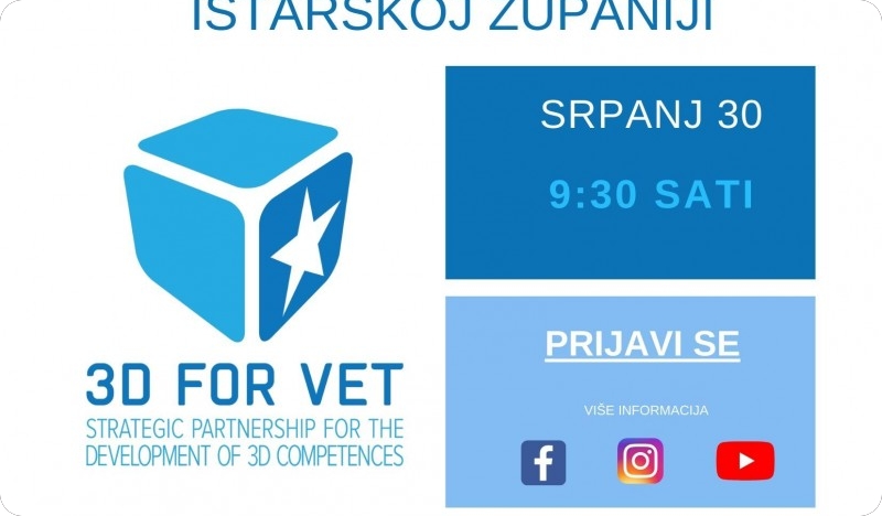 Dan 3D tehnologije u Istarskoj županiji – završna konferencija projekta “3D FOR VET”-108558