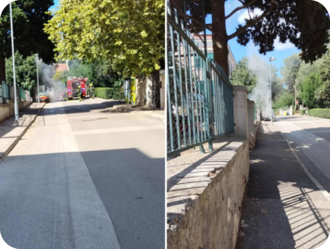 Požar automobila kod Dječjeg doma Ruža Petrović ugašen za svega nekoliko minuta-153738