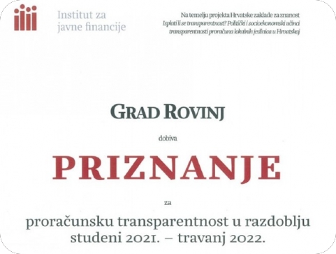 Gradu Rovinju najviša ocjena za proračunsku transparentnost-128311