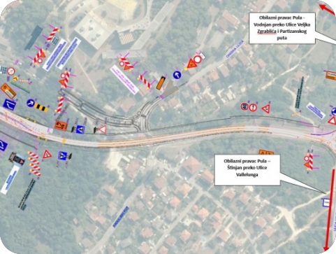 Zatvaranje novoizgrađenog kružnog raskrižja na DC 75 i dijela Fažanske ceste-164217