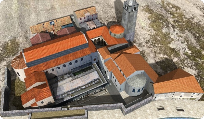 Arhitektura Dajle i Eufrazijeva bazilika u Poreču u 3D modelu - VIDEO-63173