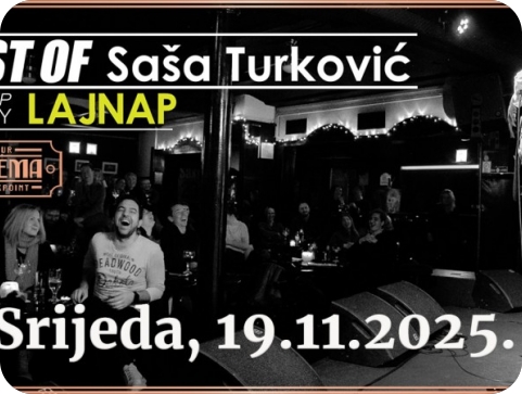 Kinema Pub pokreće stand-up program, Saša Turković otvara prvu večer-156558