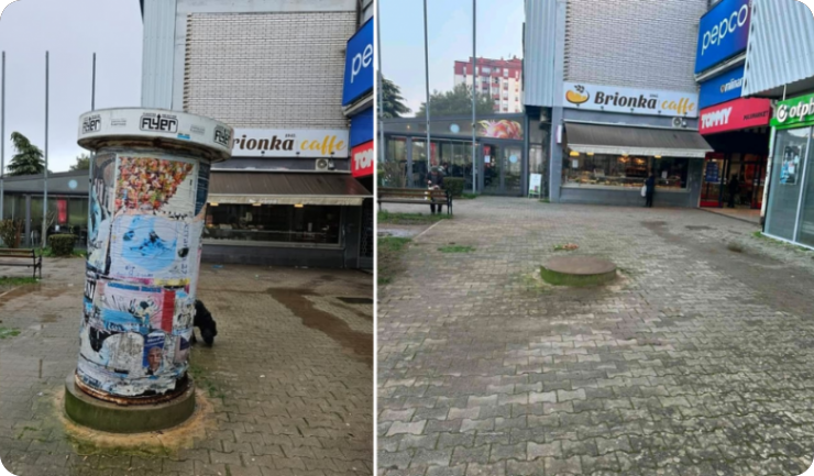 Uklonjen stup koji je predstavljao opasnost za sigurnost građana-158110